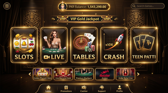Main screen of Pak 777 casino page for PK players